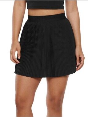 NWT Gap fit Black Pleated Skirt Skort Elastic Waist Band Women's Size Large